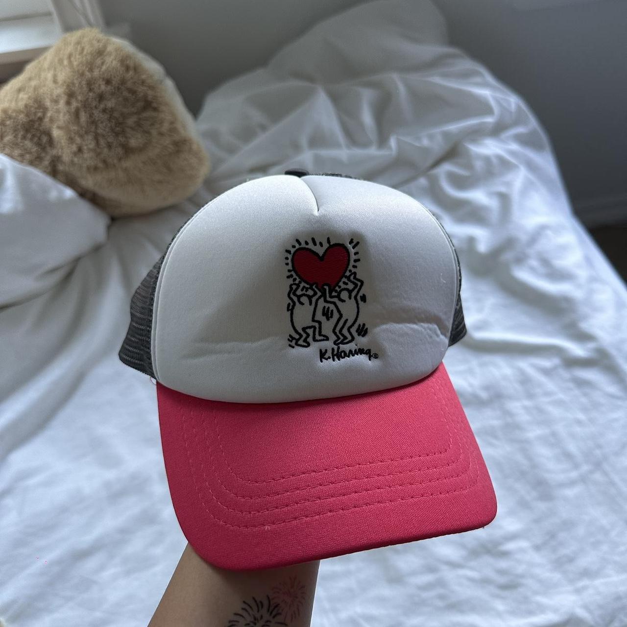 Keith Haring trucker hat in black and