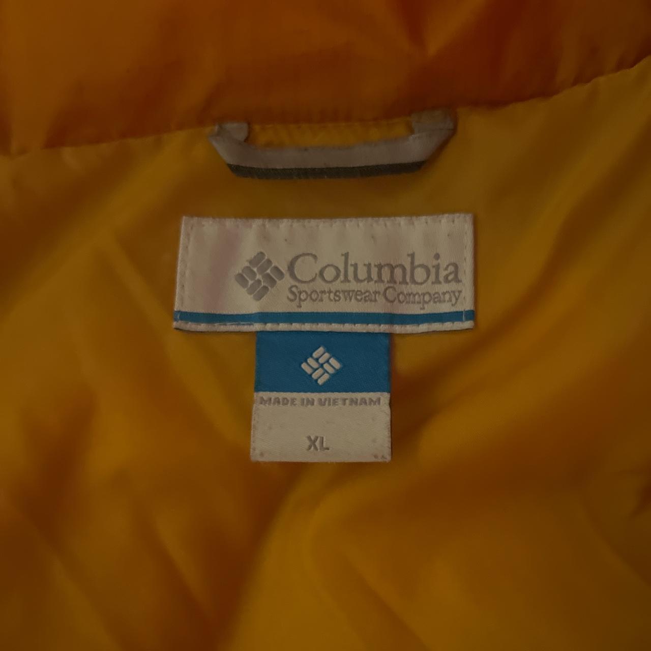 YELLOW COLOMBIA PUFFER great condition size extra... - Depop