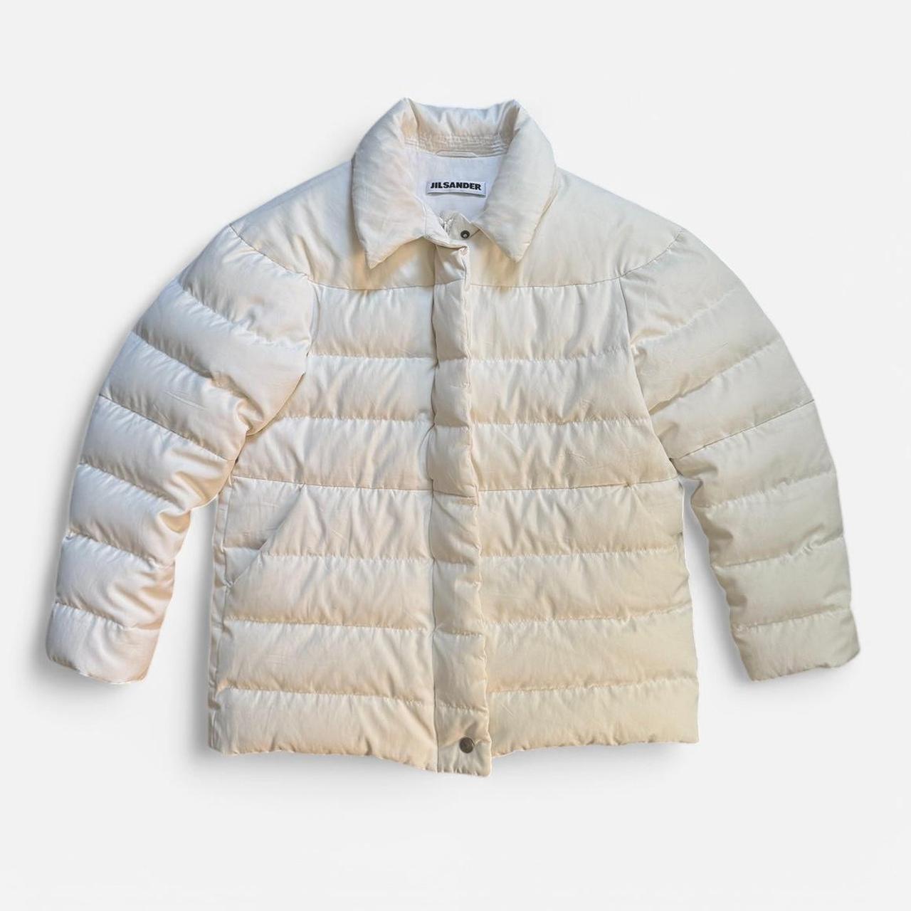 white jil sander puffer jacket