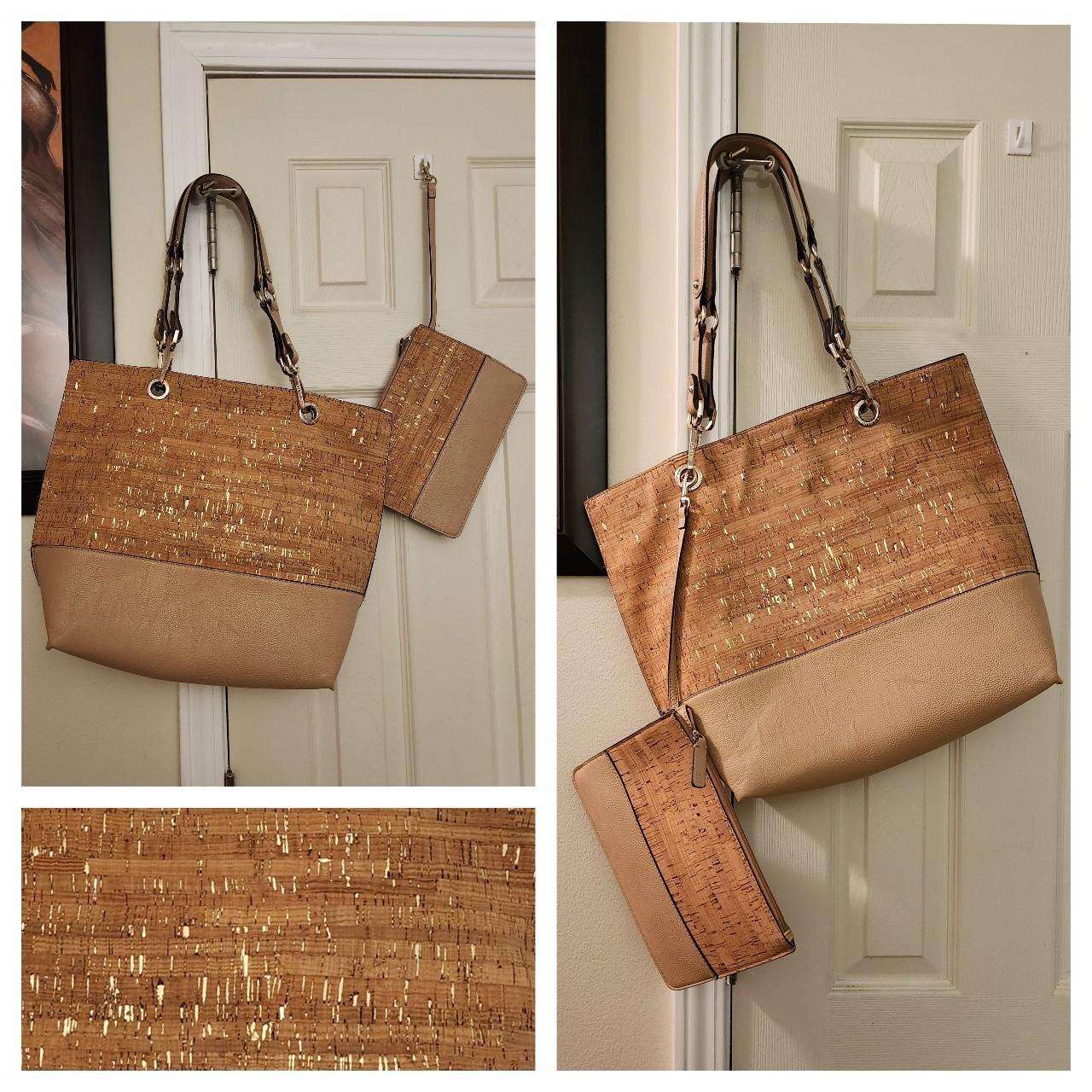 Calvin Klein Cork Tote Wallet Set. Removable