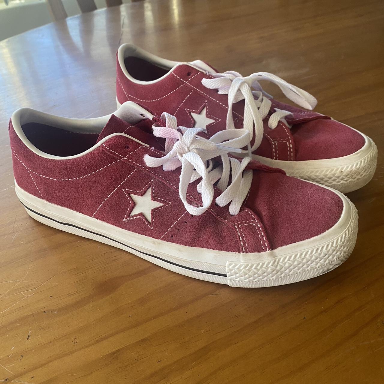 Converse red/ burgundy one stars. Only worn a... - Depop