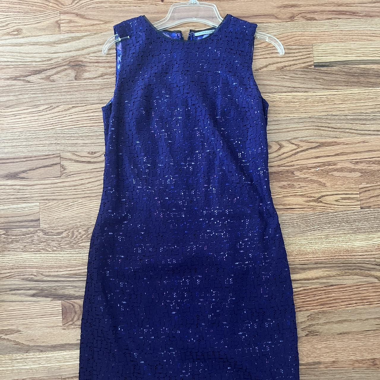 T Tahari Women's Purple Dress | Depop