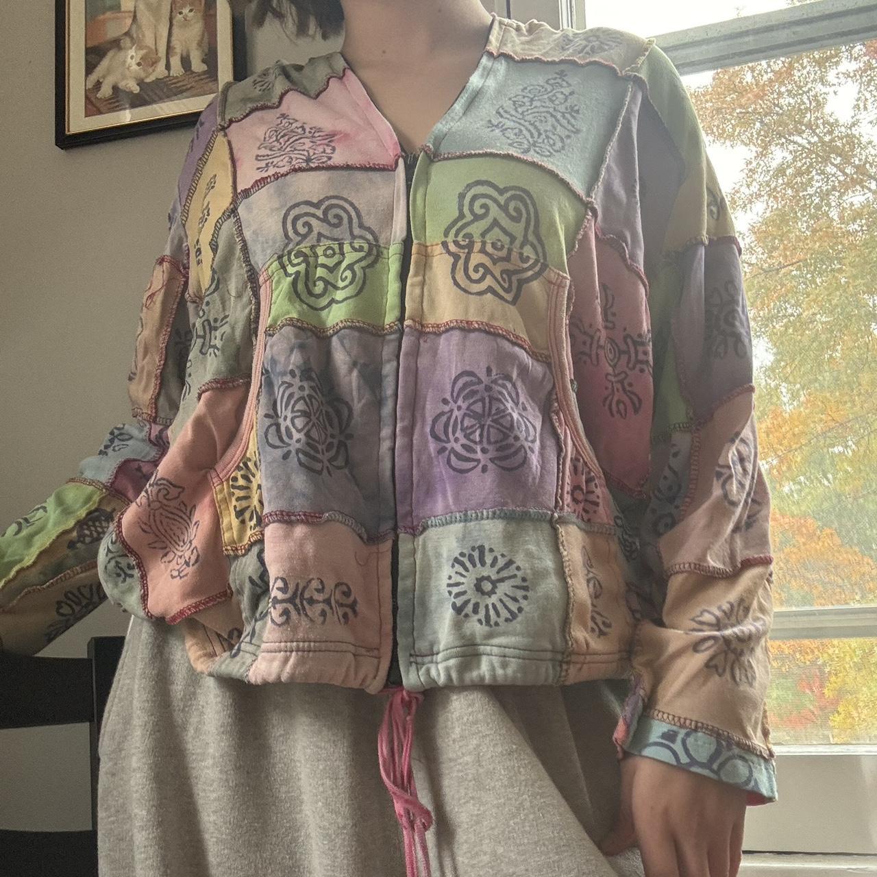 Women's Jacket - Multi - M – Colourful patchwork … - image 1