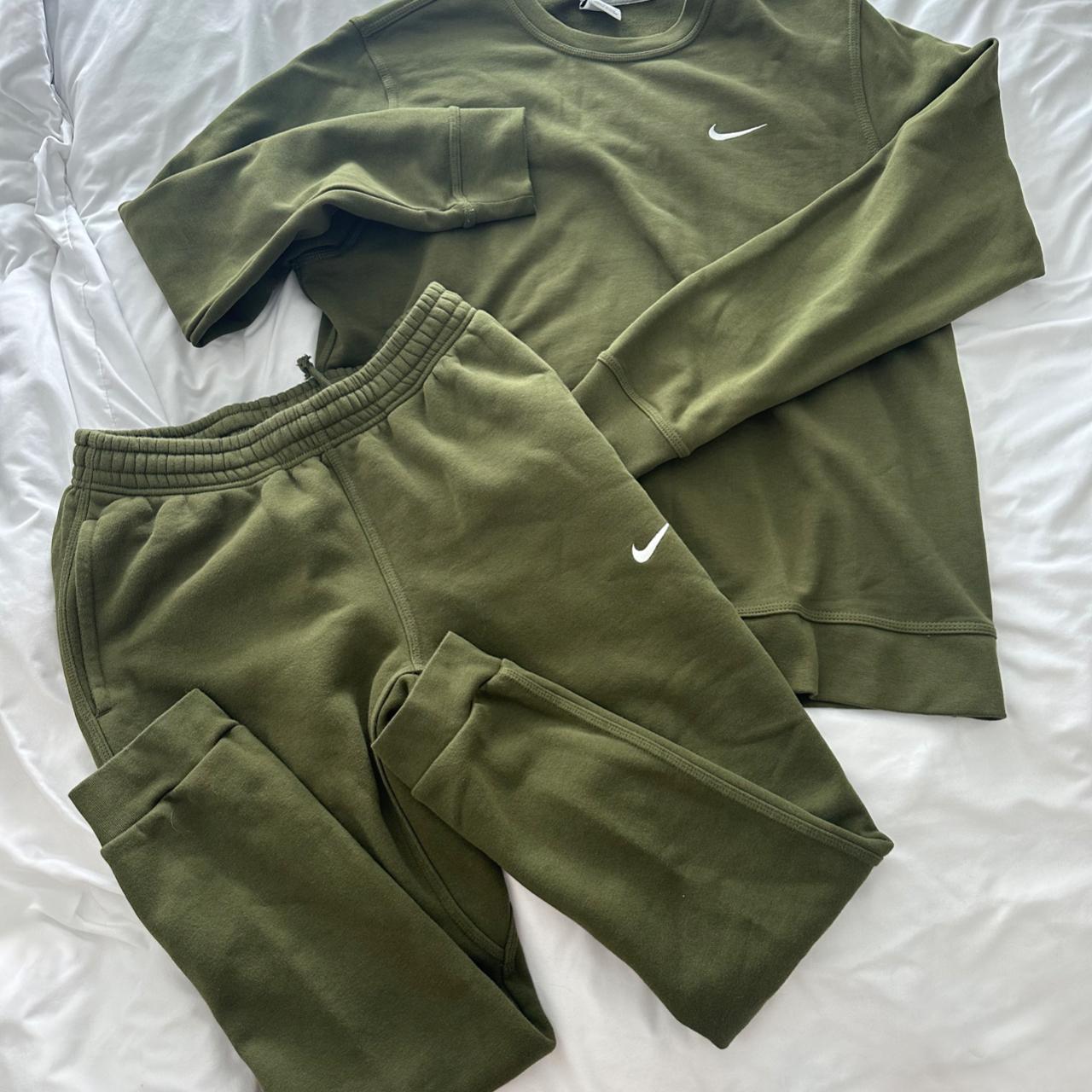 Unisex Army Green Nike Sweat Set Both Top and. Depop