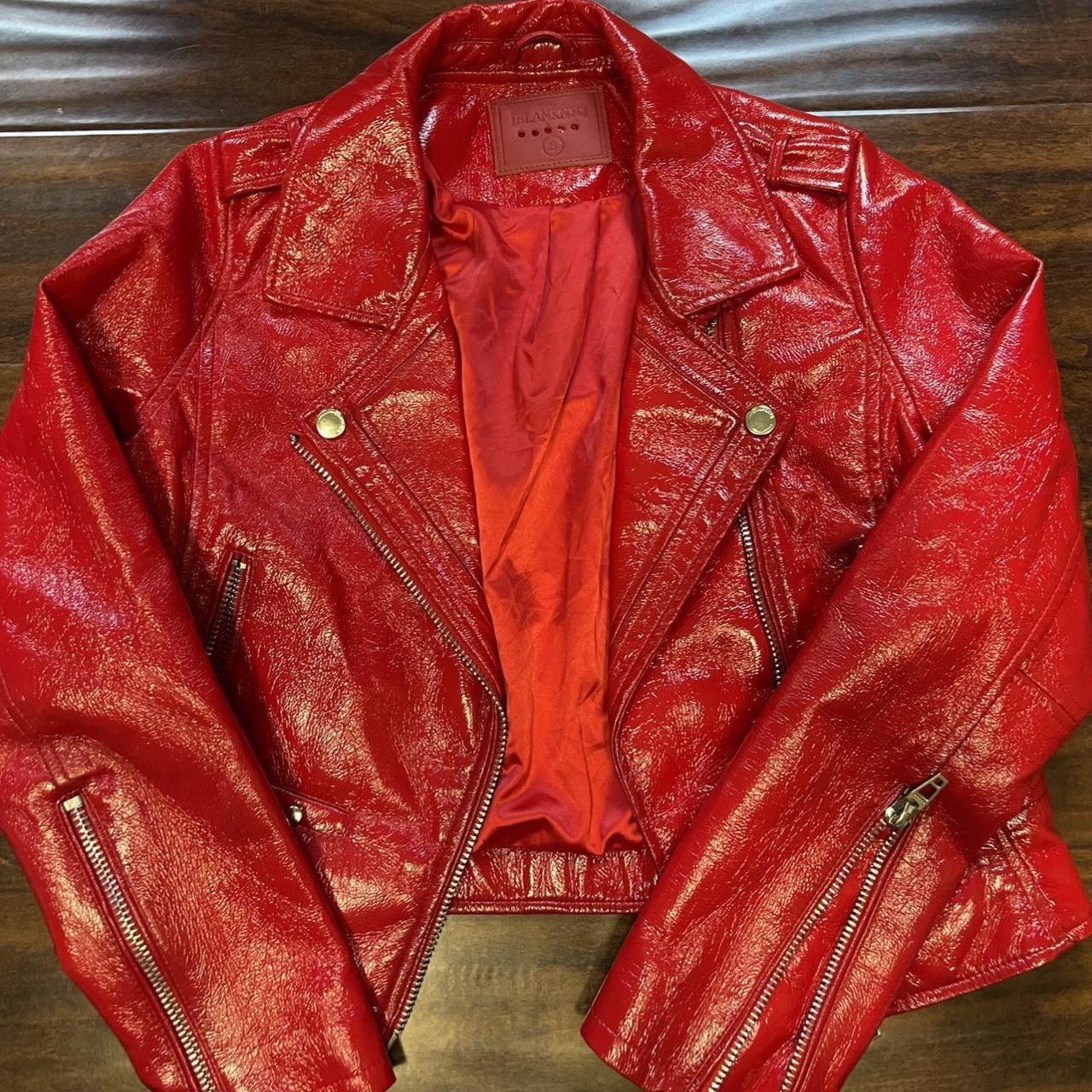 Blank nyc red leather jacket best sale