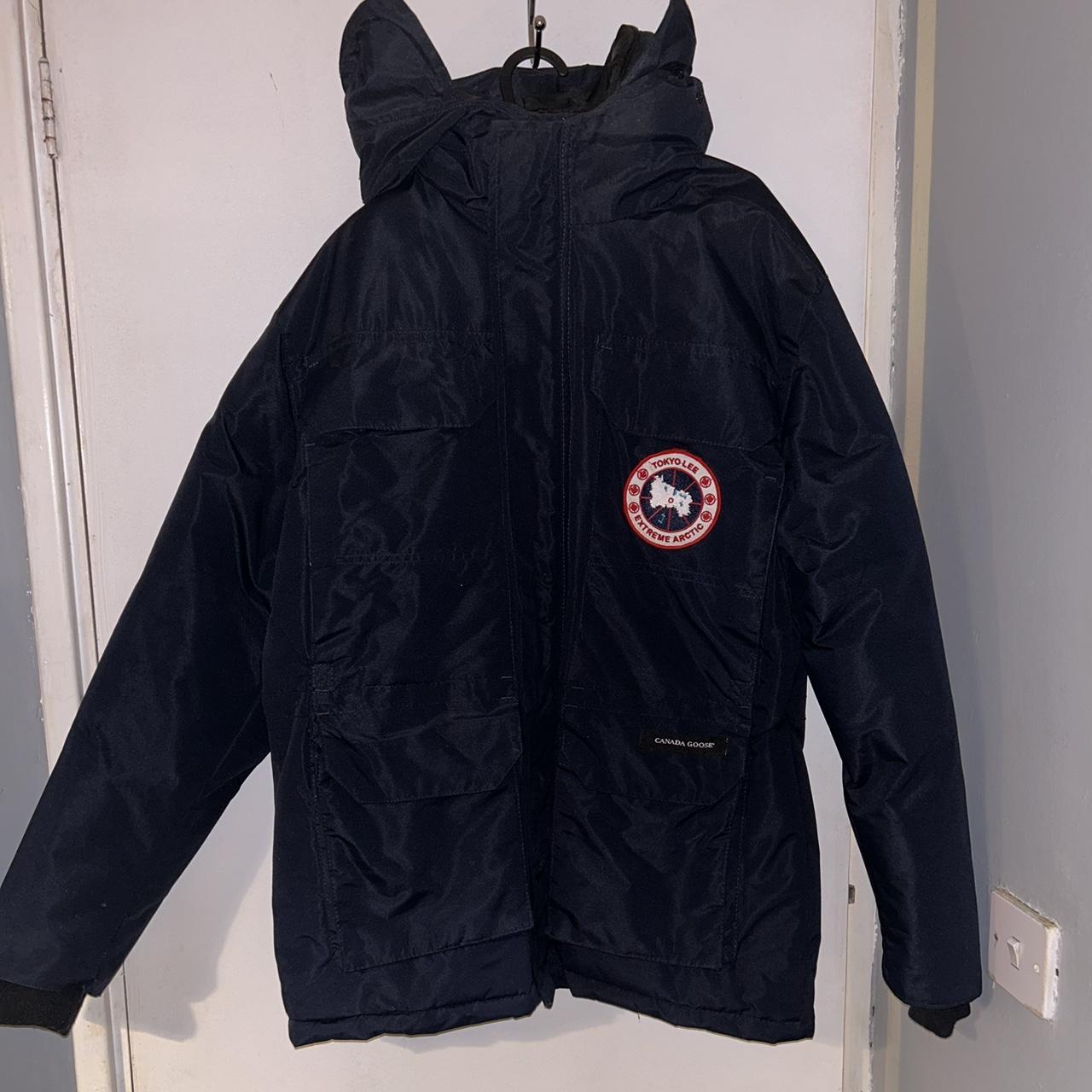 Navy blue Canada Goose- Mens Size M Large hood is... - Depop