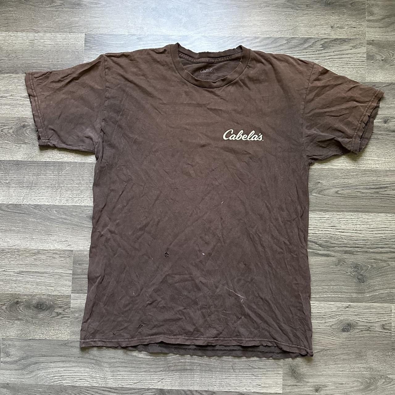 Vintage cabelas Brown T-shirt Brown... - Depop