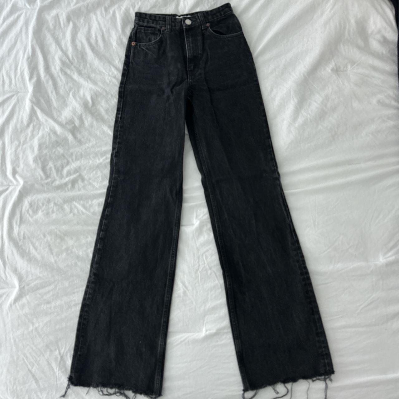 zara black high waisted straight leg full length... Depop