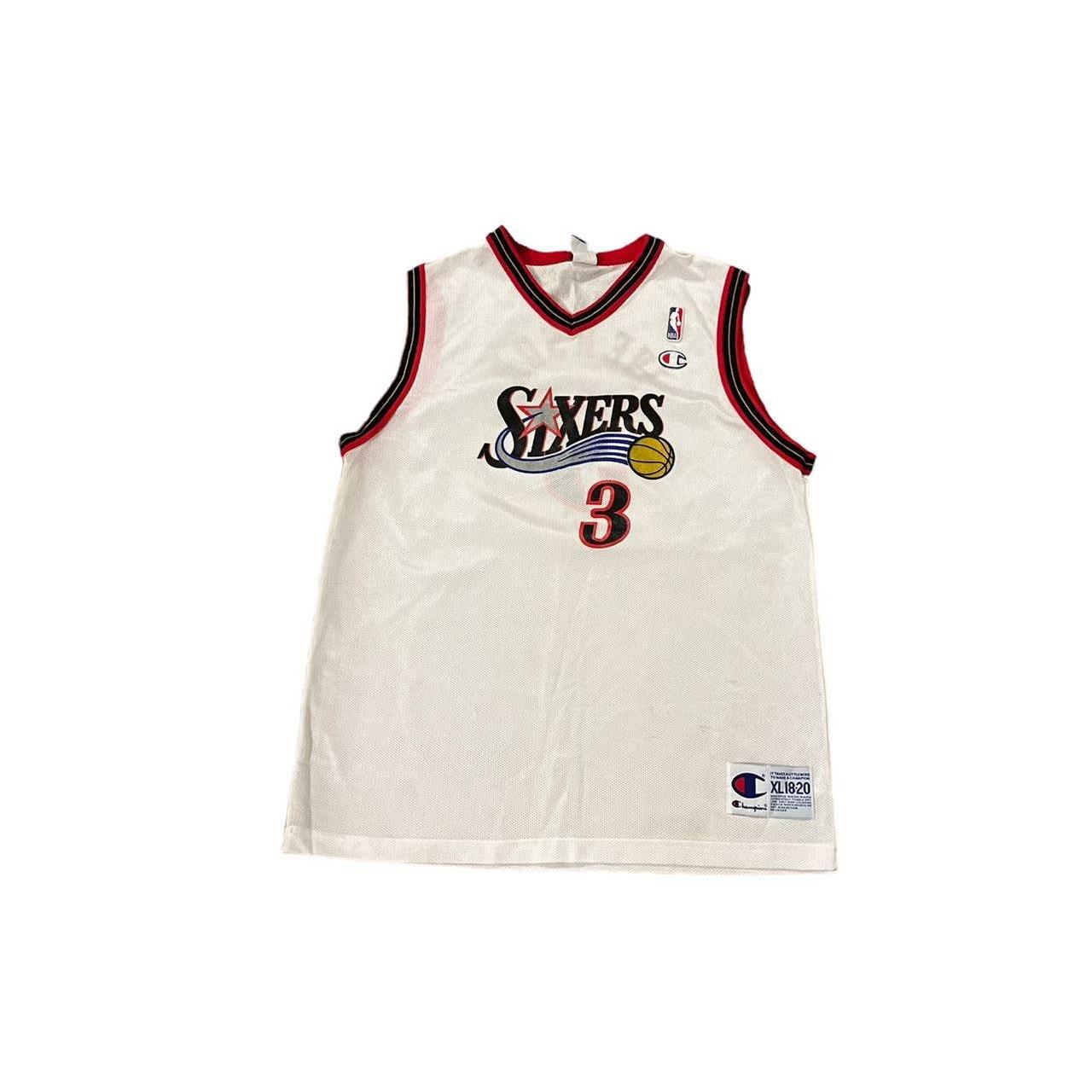 Allen Iverson sixers jersey!! Youth size large, - Depop