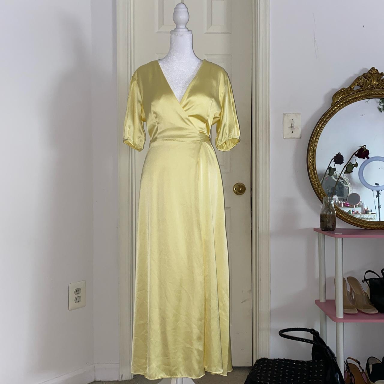 Beautiful Yellow Silk Wrap Dress from ZARA