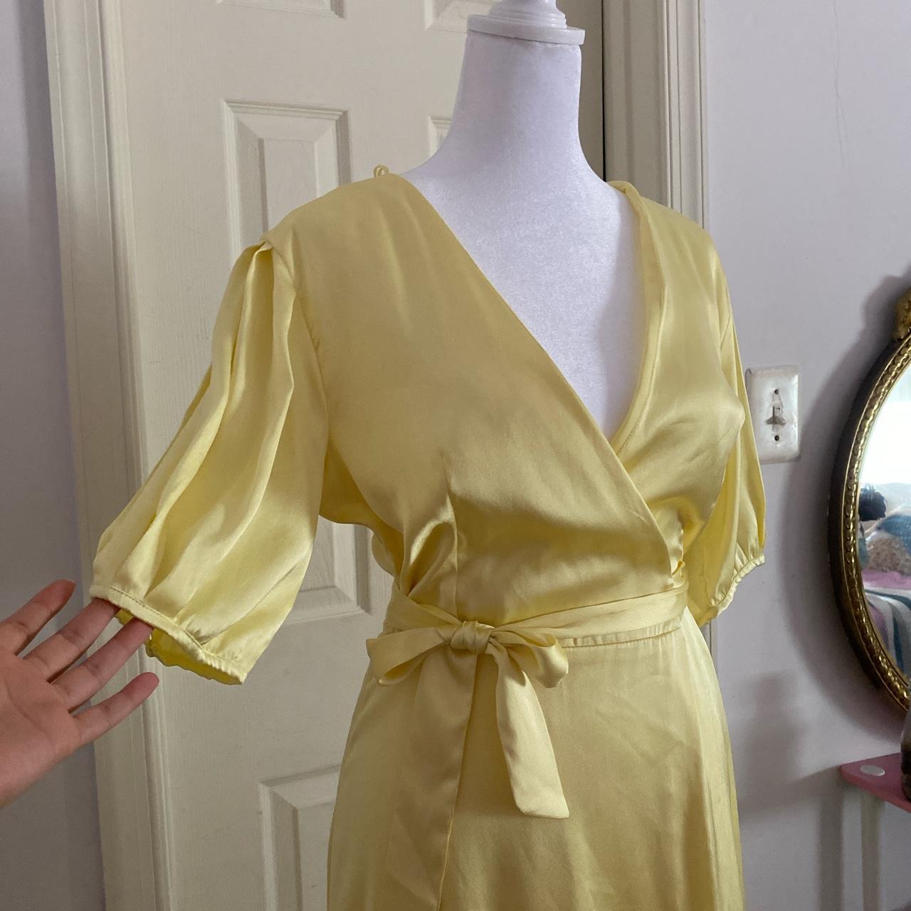 Beautiful Yellow Silk Wrap Dress from ZARA - Main Image