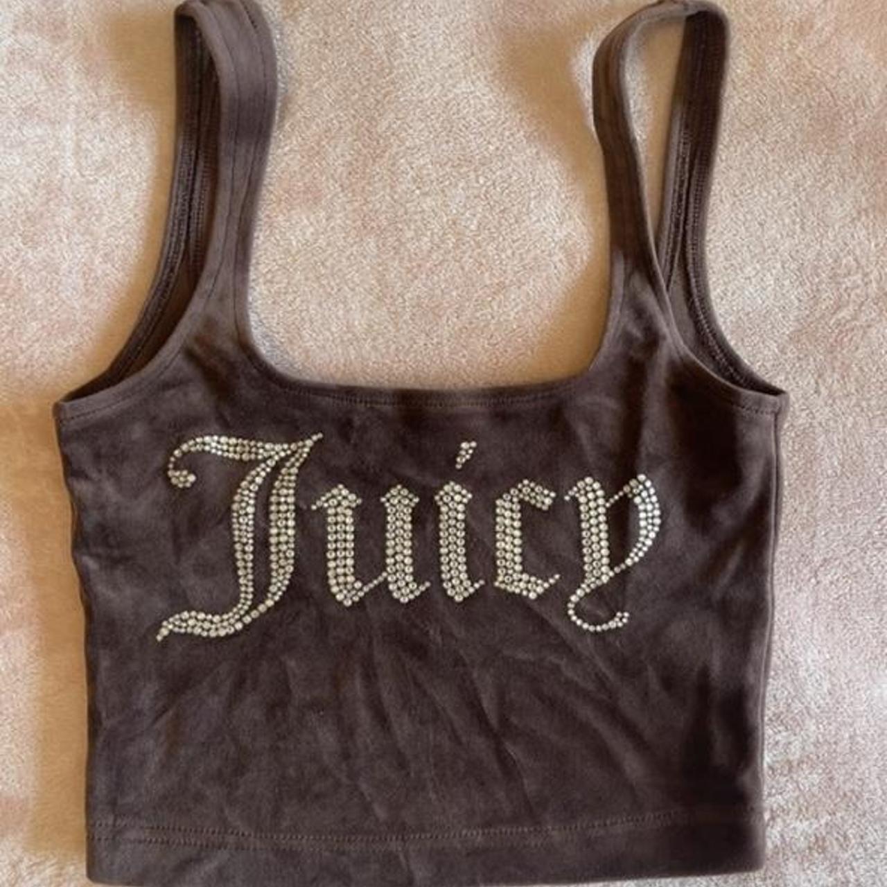 Brown Juicy Couture crop top Great condition XS... - Depop