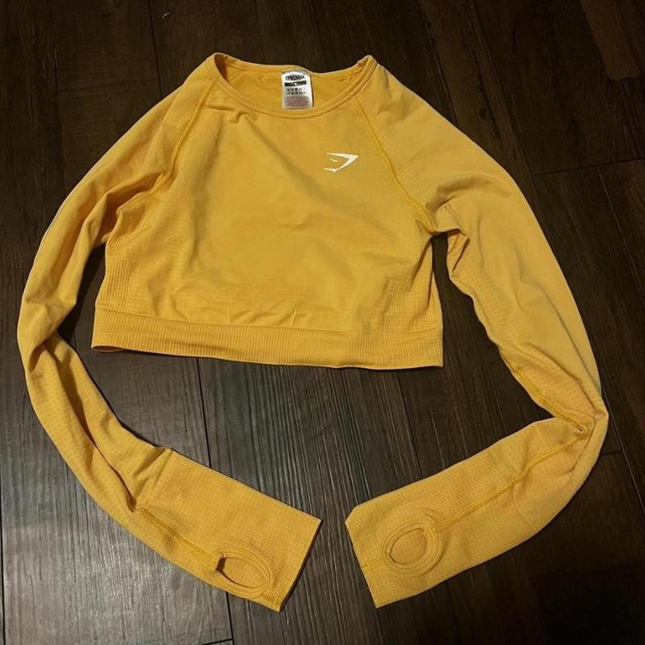 Gymshark Women's Yellow Croptop Depop