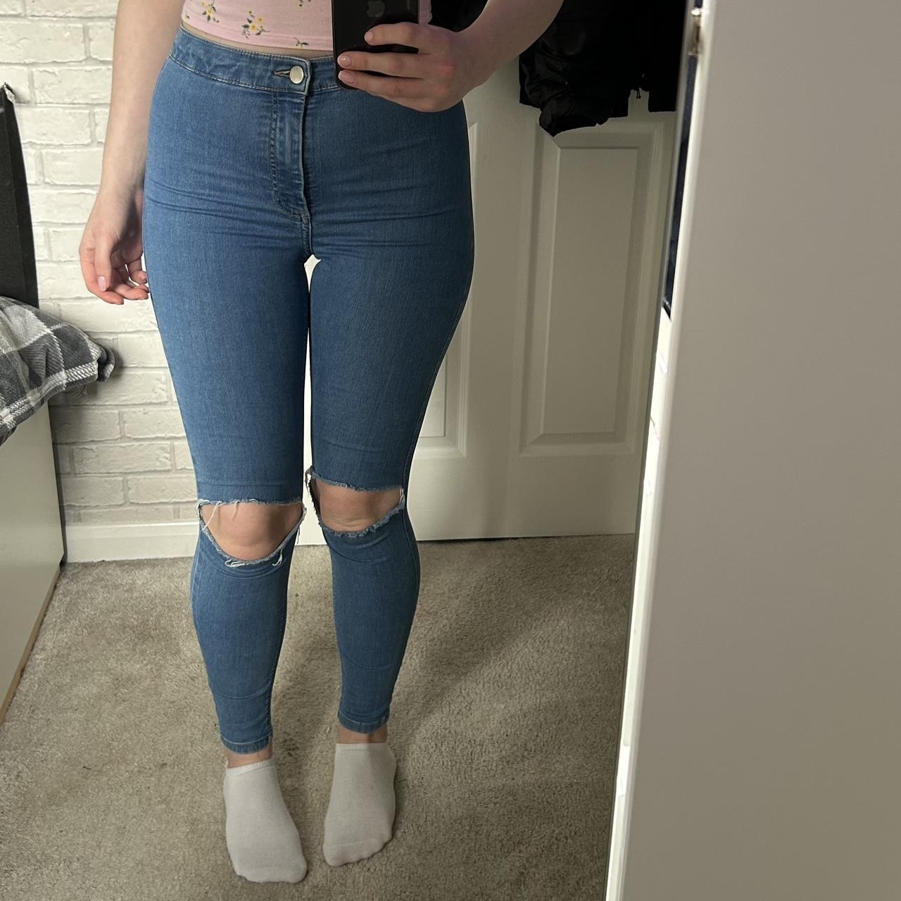 Topshop blue ripped joni jeans W26 L30