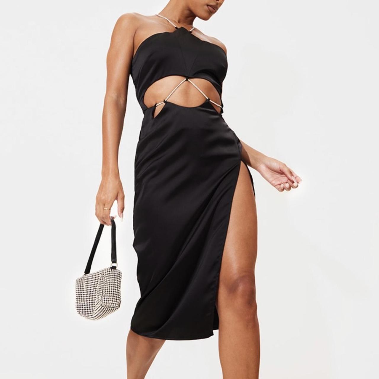 Black Cotton One Shoulder Asymmetric Crop Top