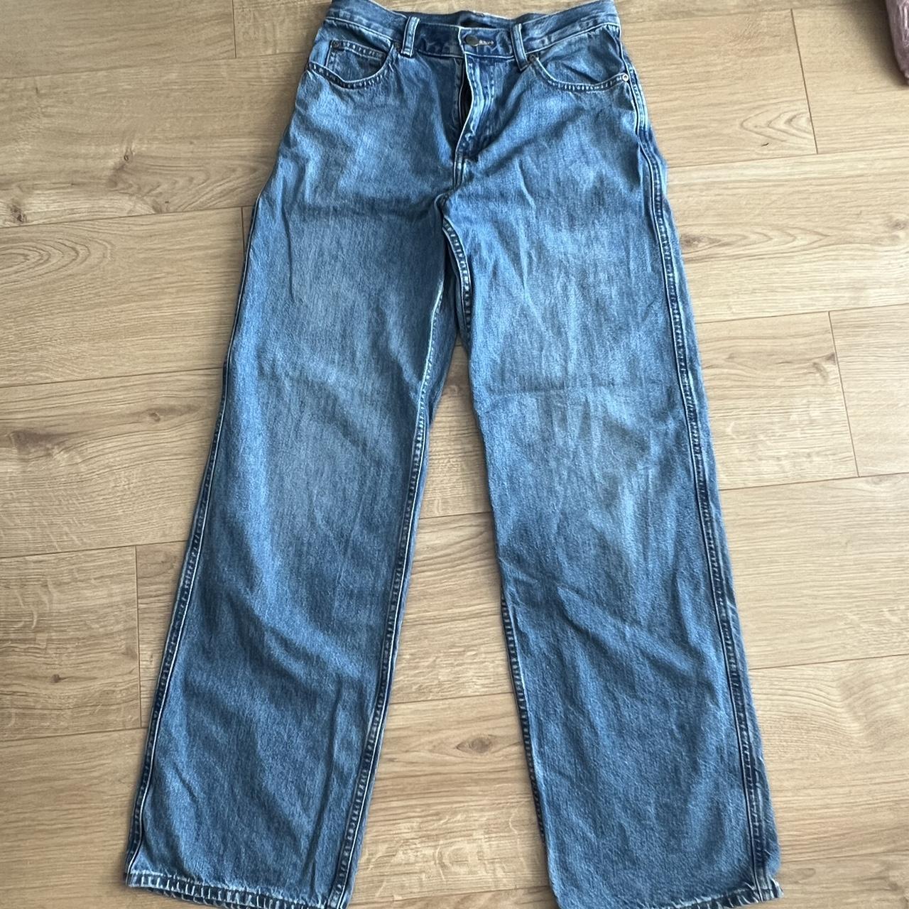 Uniqlo “baggy” wide straight leg jeans. In very good... - Depop