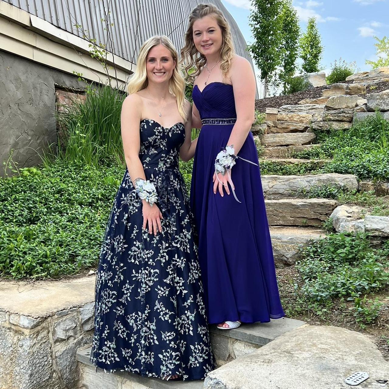 David's bridal navy blue prom dress best sale