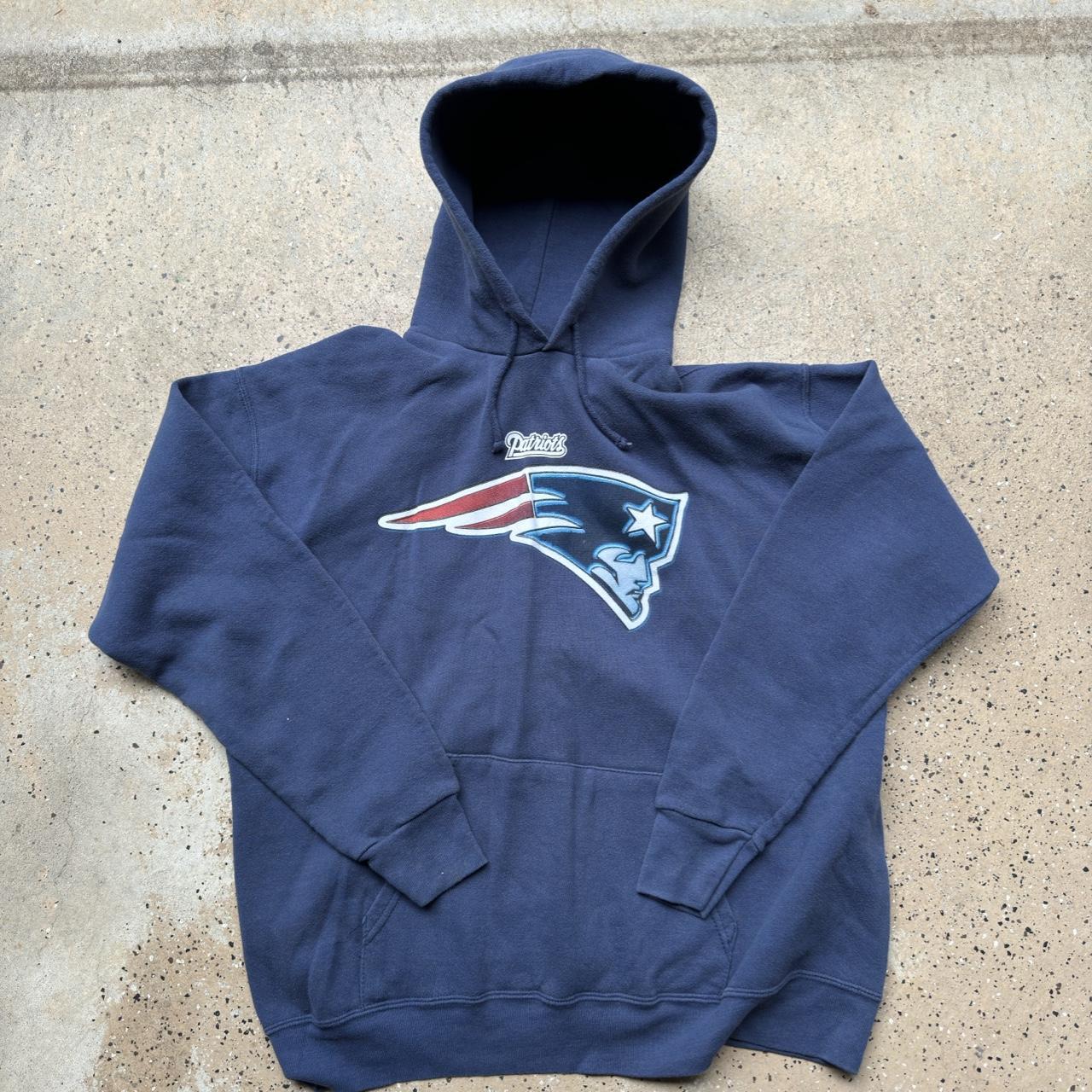 Vintage NFL Reebok New England Patriots Hoodie Sweatshirt Grey 