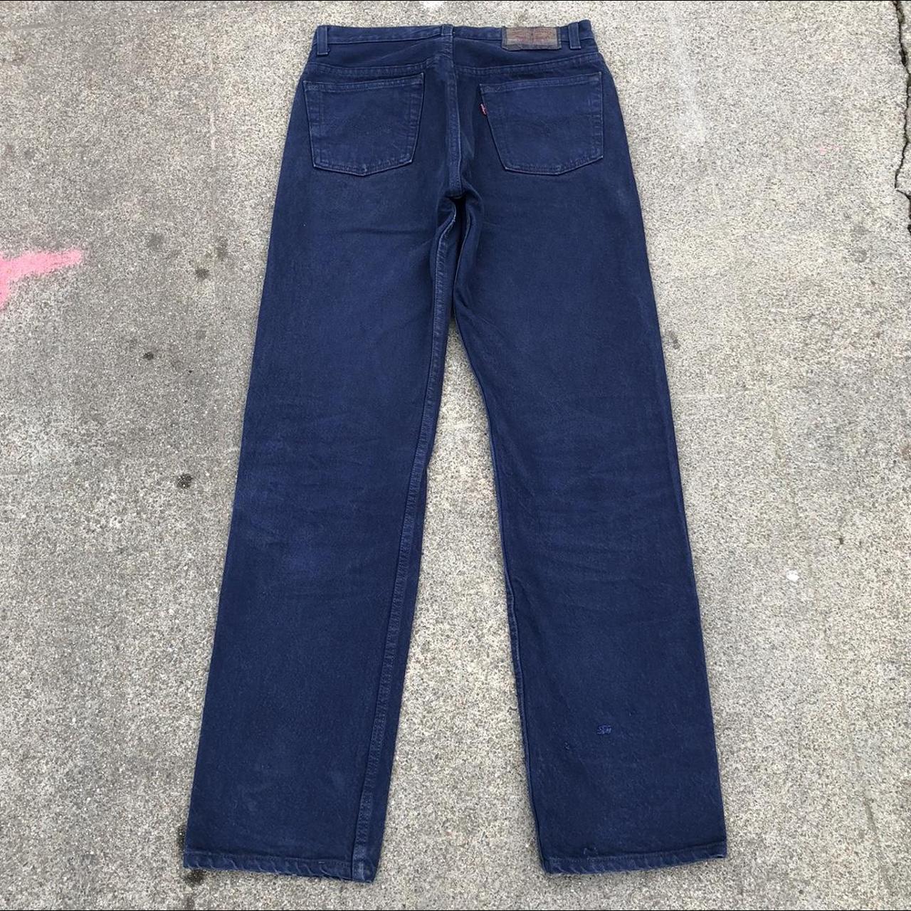 Vintage 80s overdyed blue Levi’s 501 jeans size... - Depop