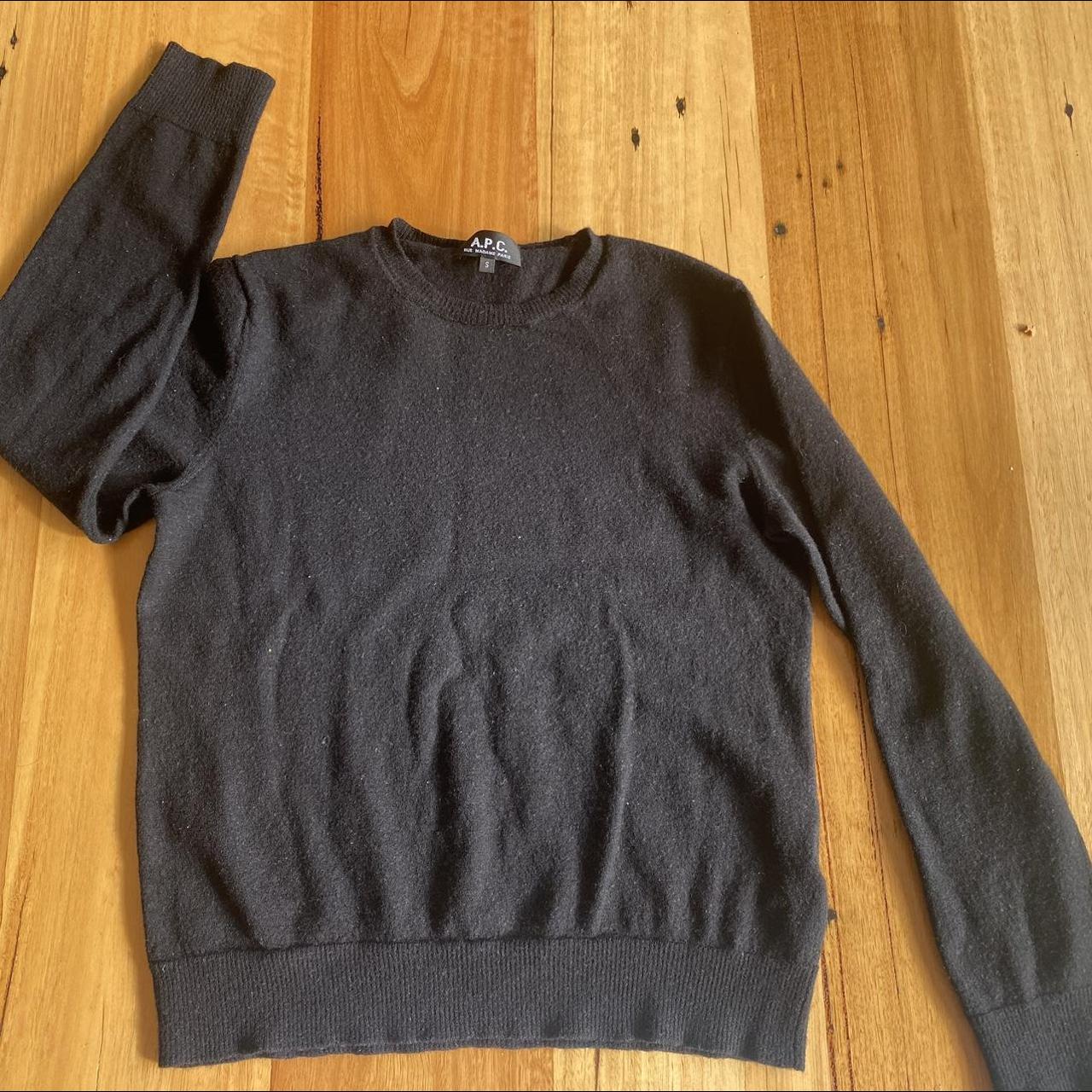A.P.C black jumper. 100% merino wool. Small fit.... - Depop