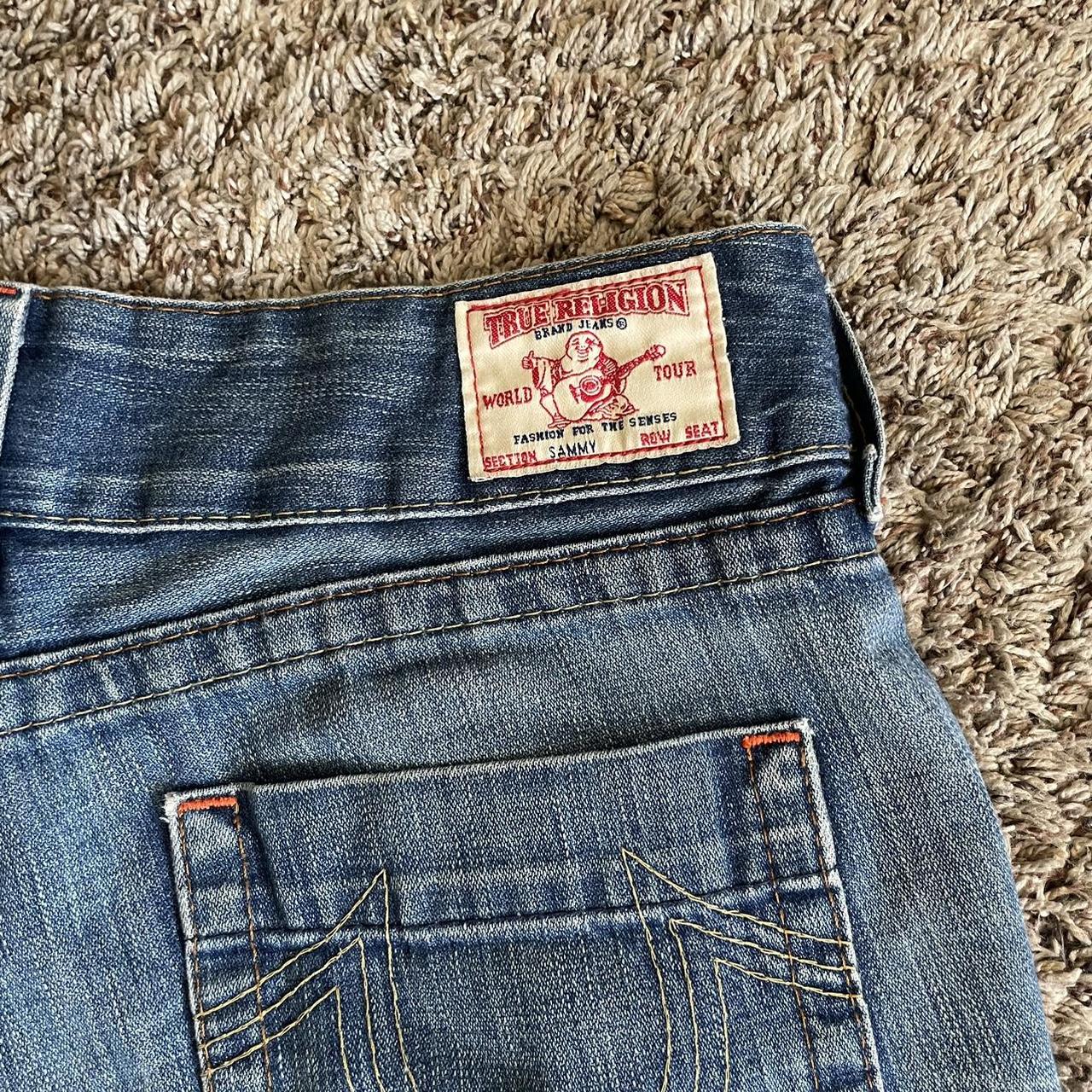 true religion low rise short shorts size 28 super... - Depop