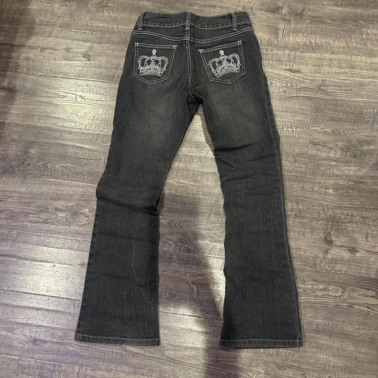 Faded black lowrise flared jeans crown | Depop