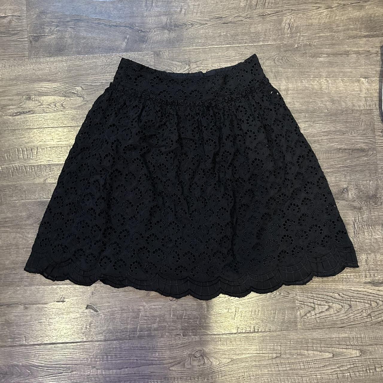 Black lace eyelet skirt hotsell