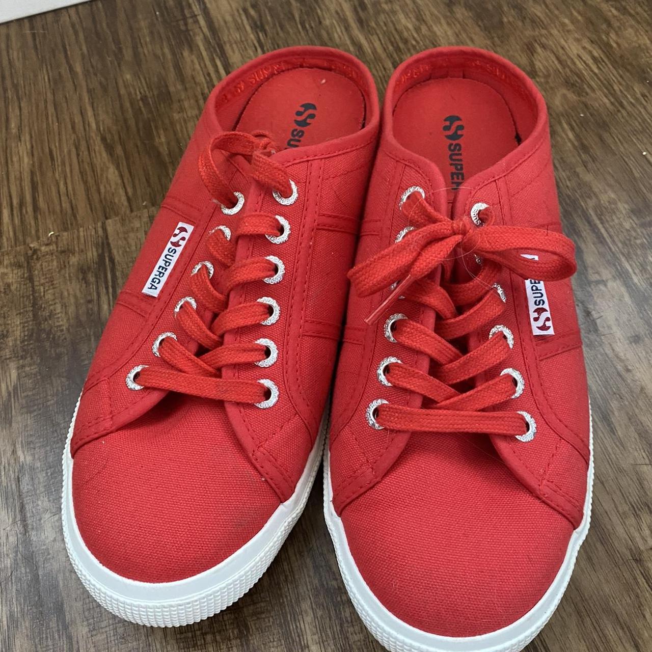 Superga slip on tennis shoes Cotu Classis Red. Depop