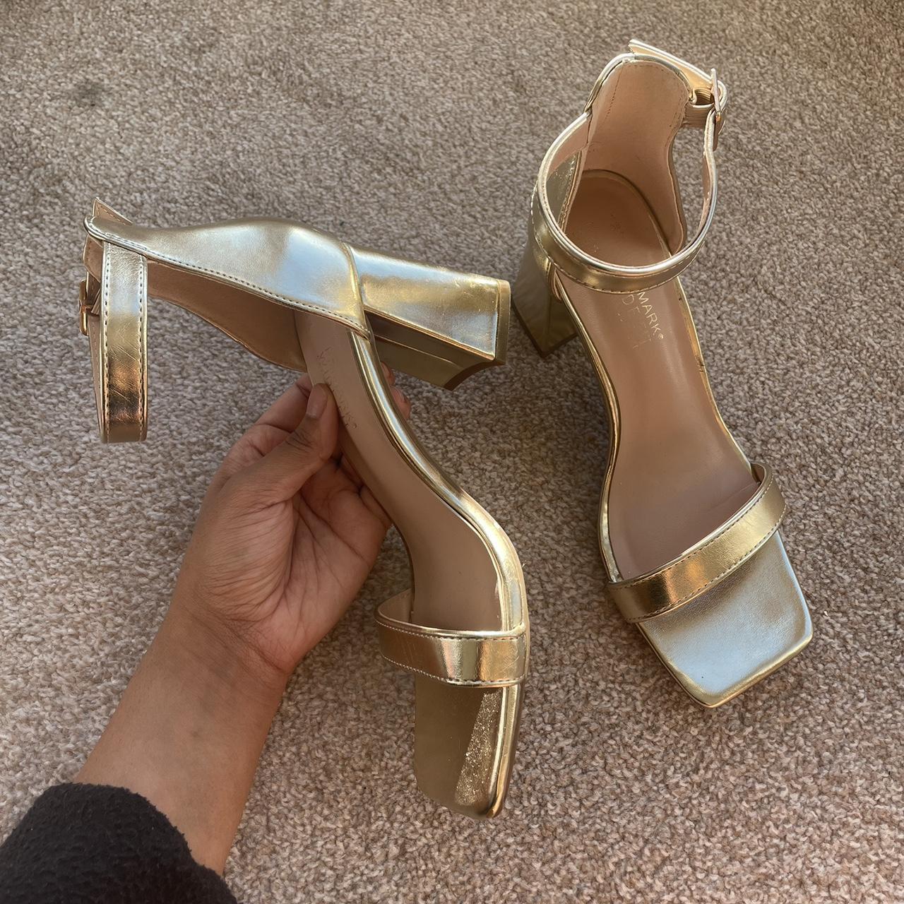 Gold heeled sandals Worn once for a few hours Depop