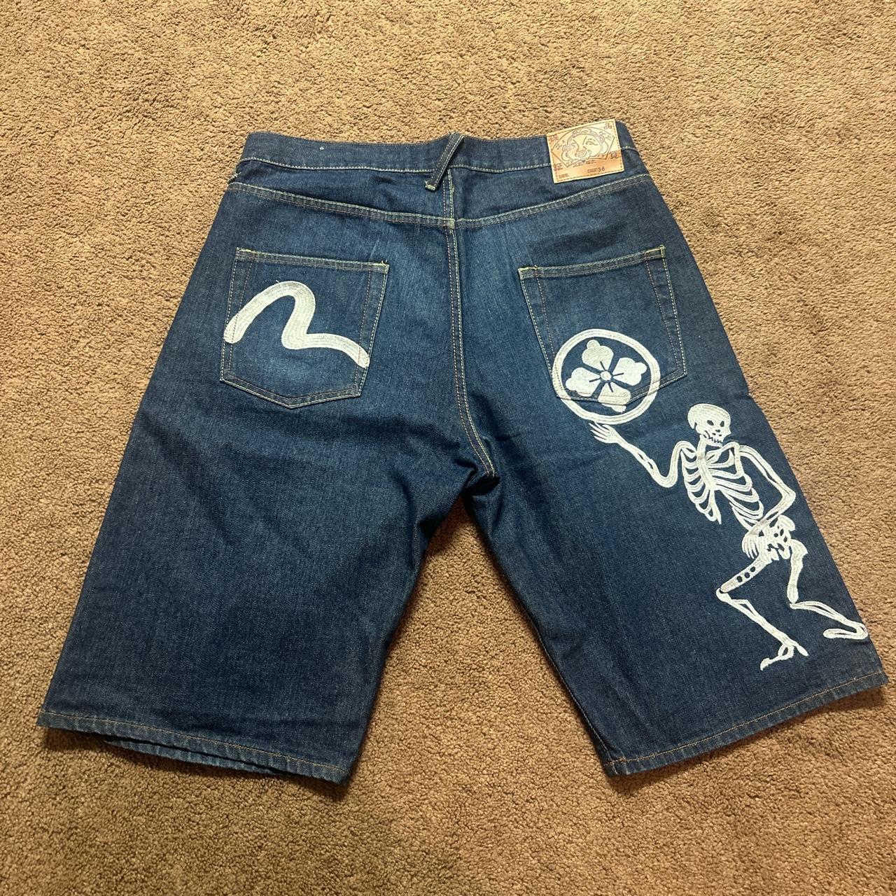 Sick Pair Of Evisu Jorts Perfect Baggy Fit Depop