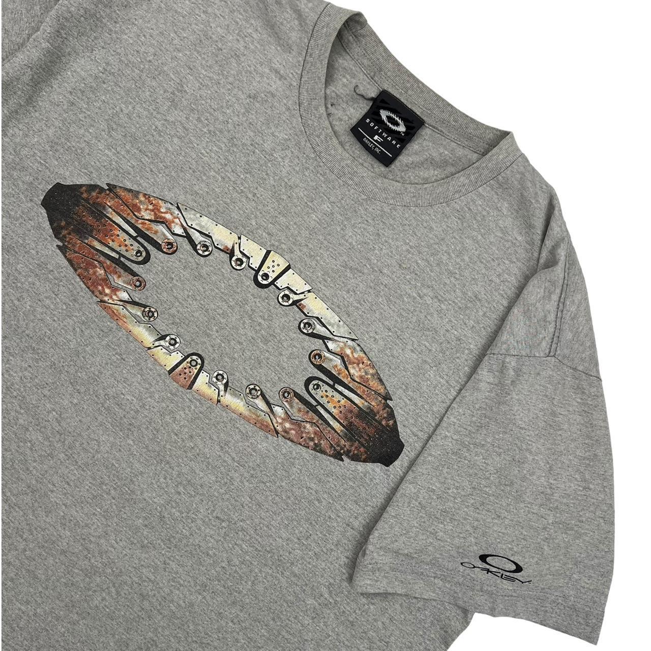 Vintage Oakley T-Shirt [Late 1990s] Grey with | Depop