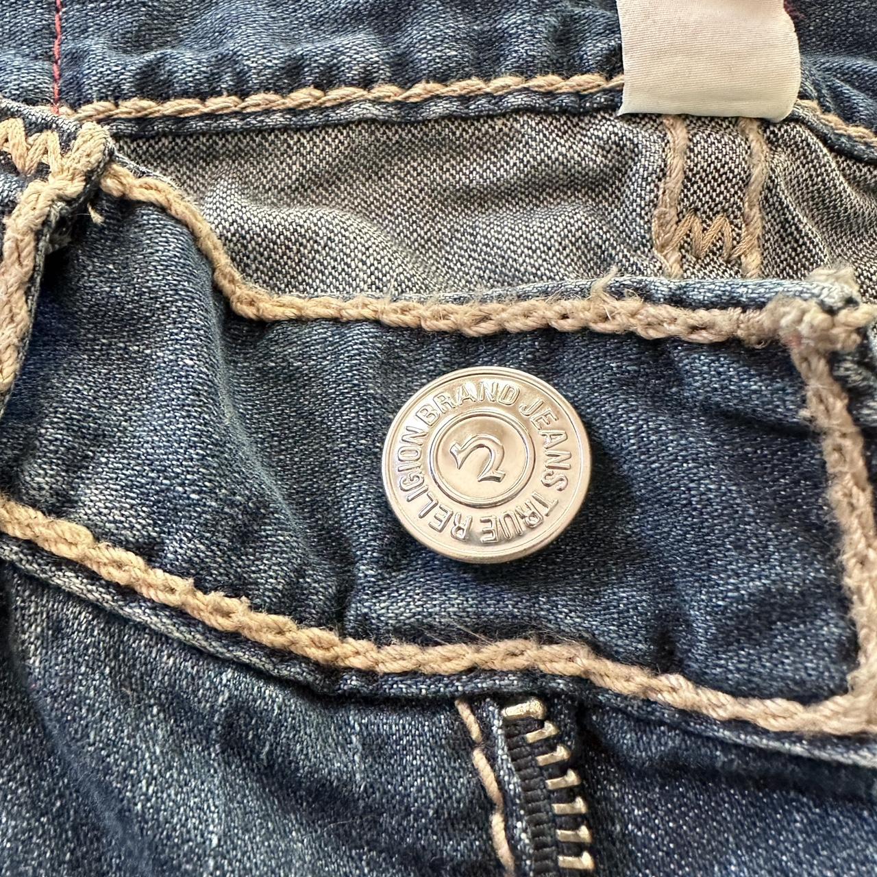 true religion blue jeans w white stitch - Depop