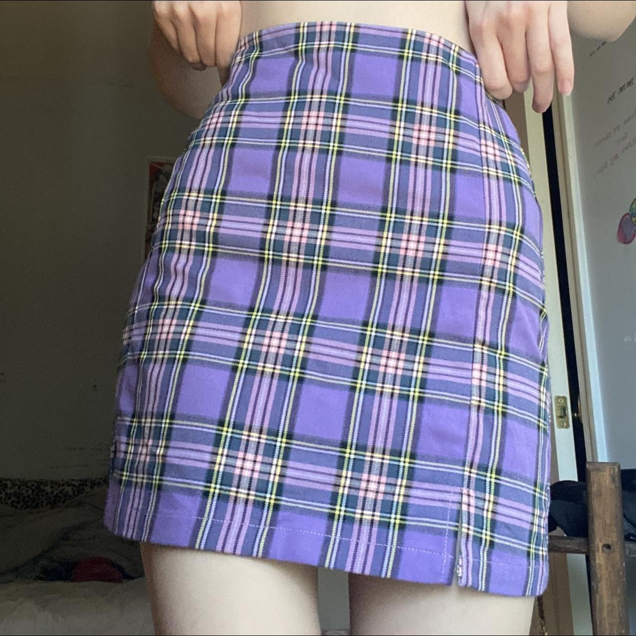 Pink plaid 2024 skirt pacsun