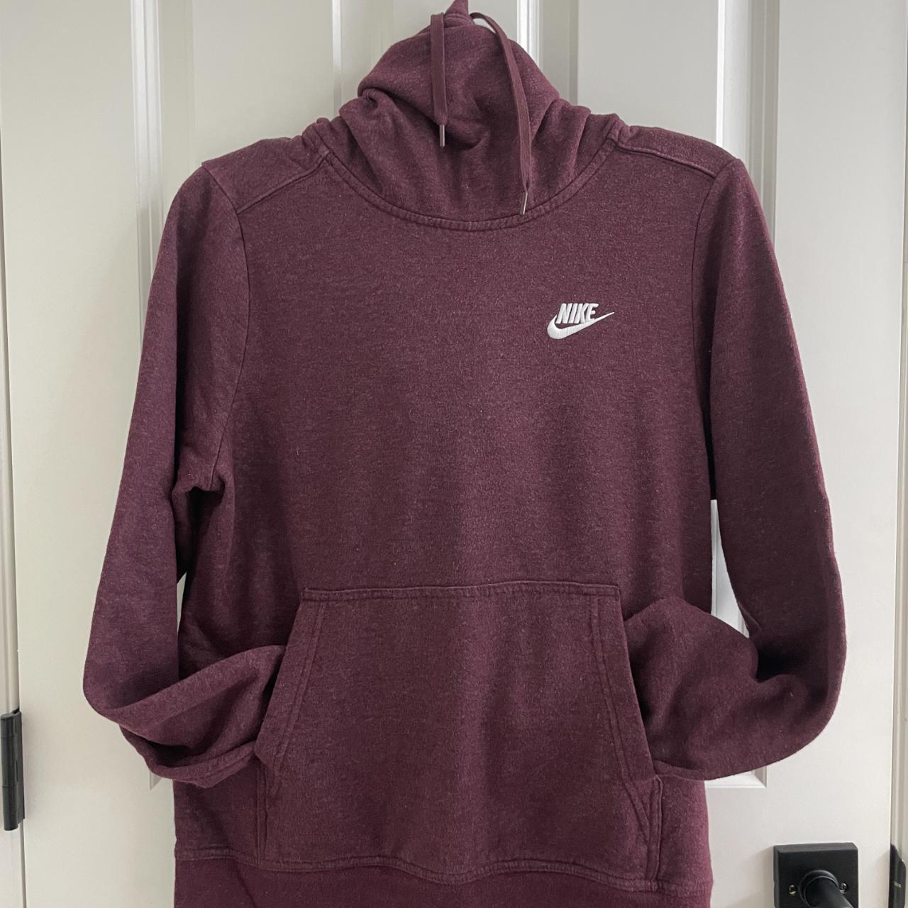 funnel neck burgundy nike sweatshirt #nike #sweatshirt - Depop