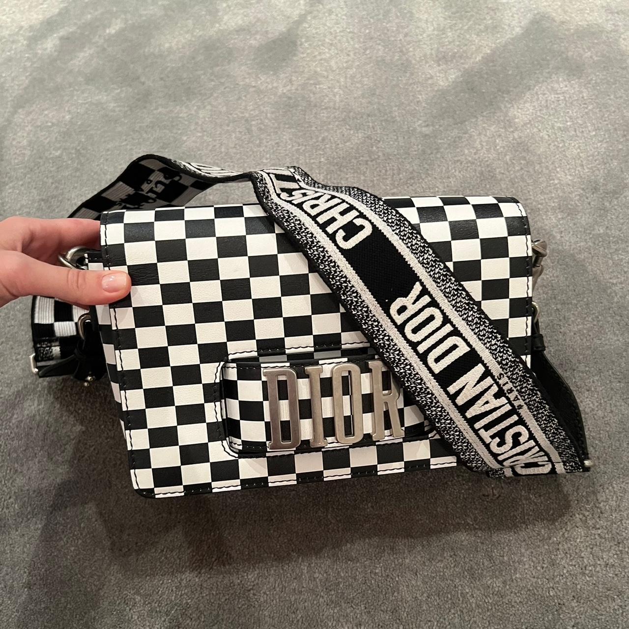 Black and white checkered Christian Dior bag. Comes... - Depop