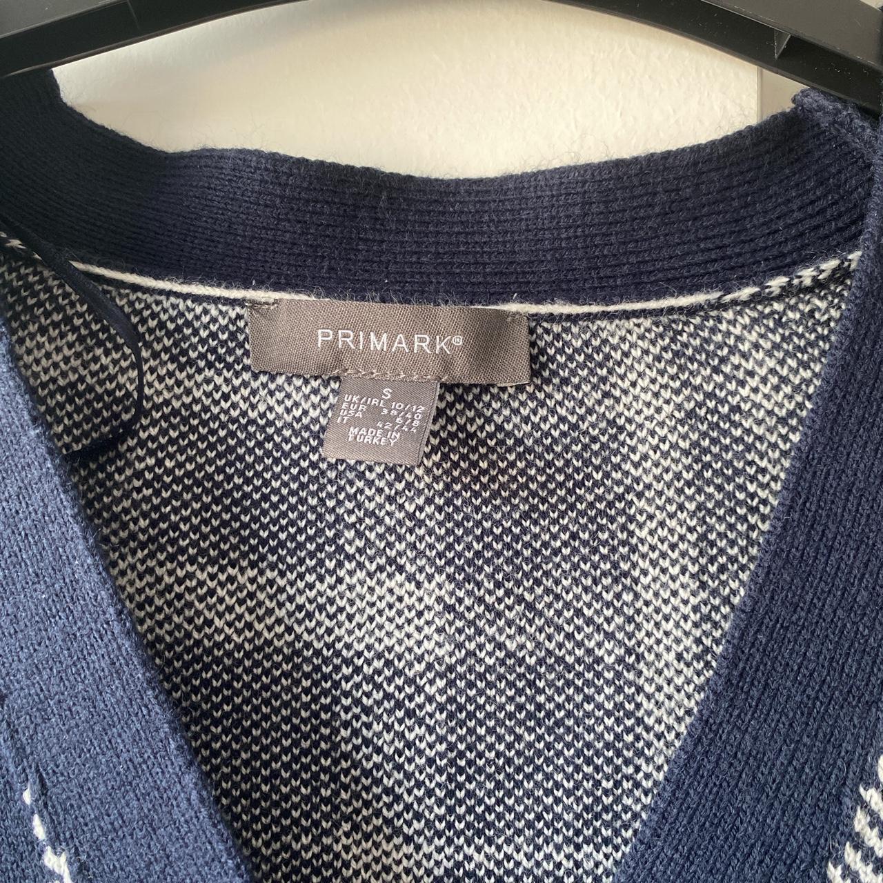 Primark Women's Navy and White Cardigan | Depop