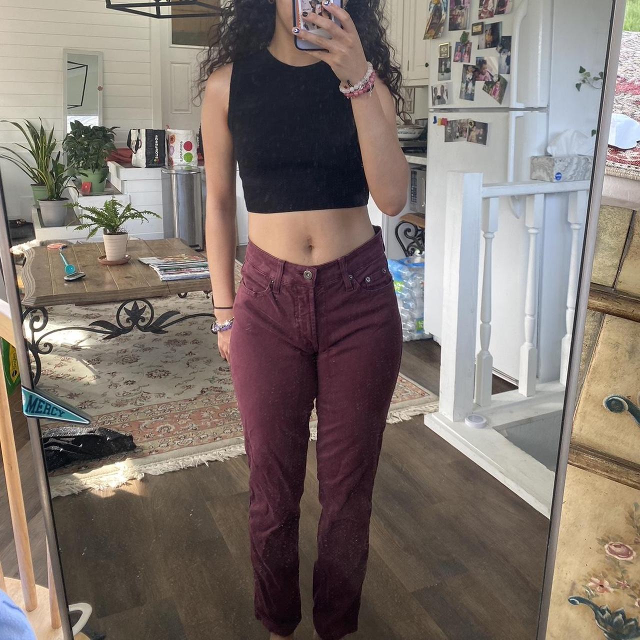 Maroon store mom jeans