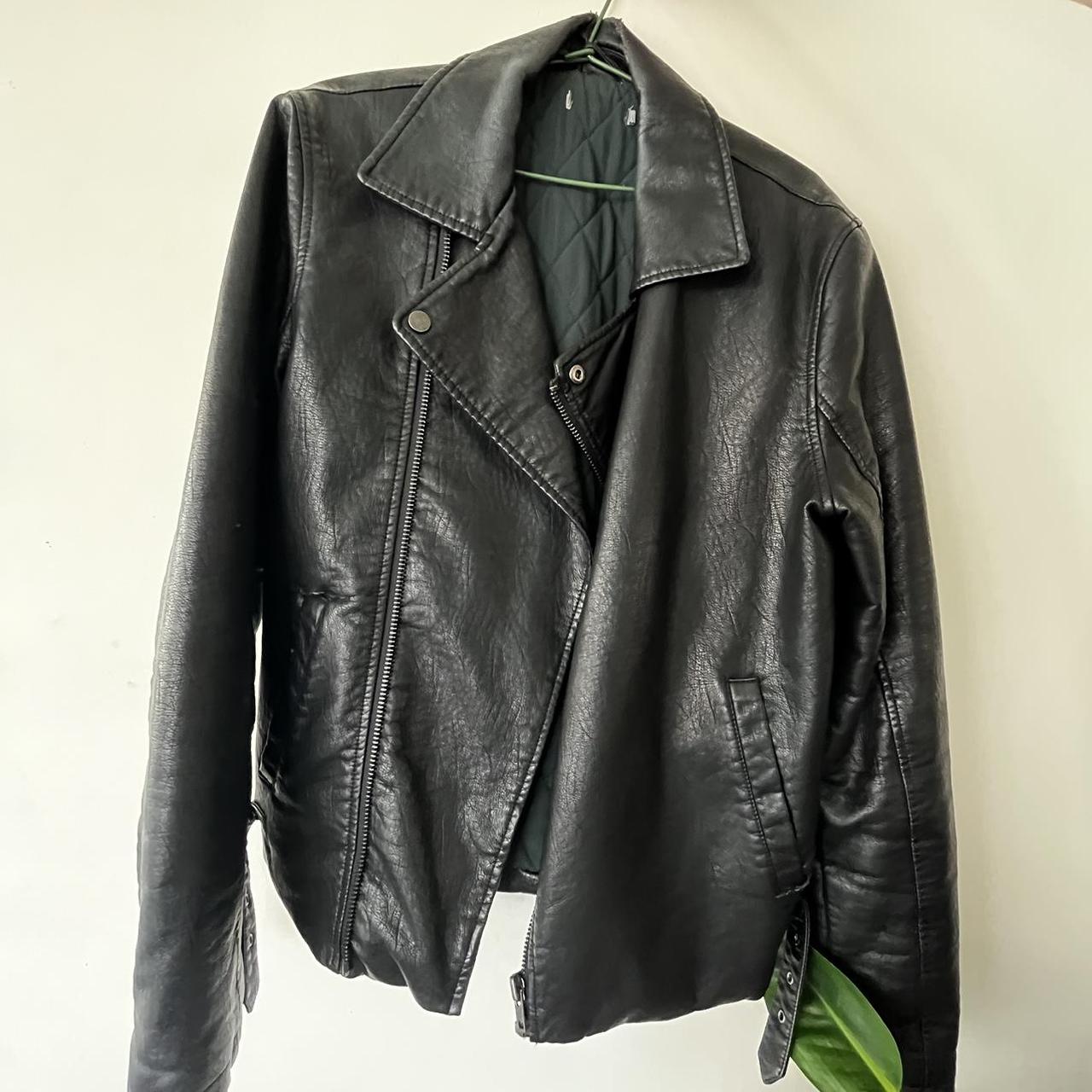 Vintage Leather jacket Has general wear around the... - Depop