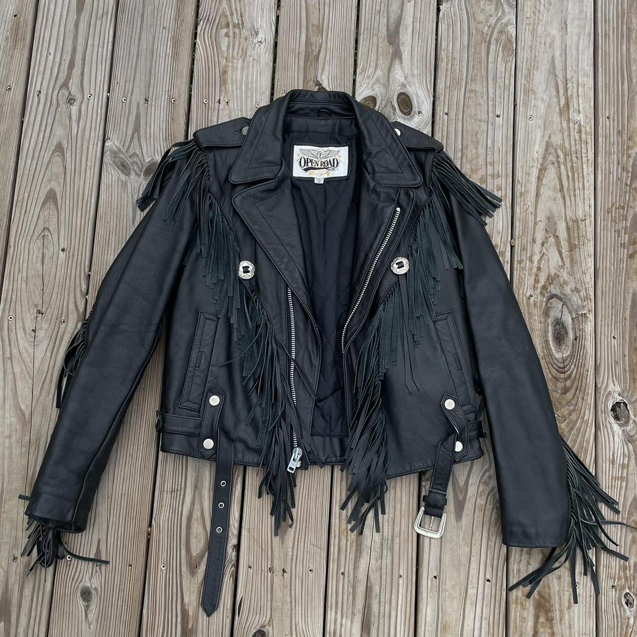 Vintage open road leather on sale jacket