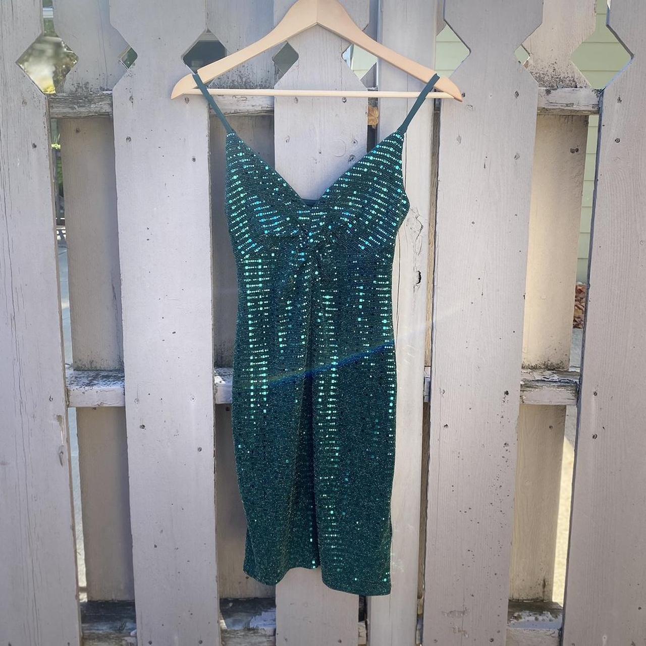 mini light green sparkly dress