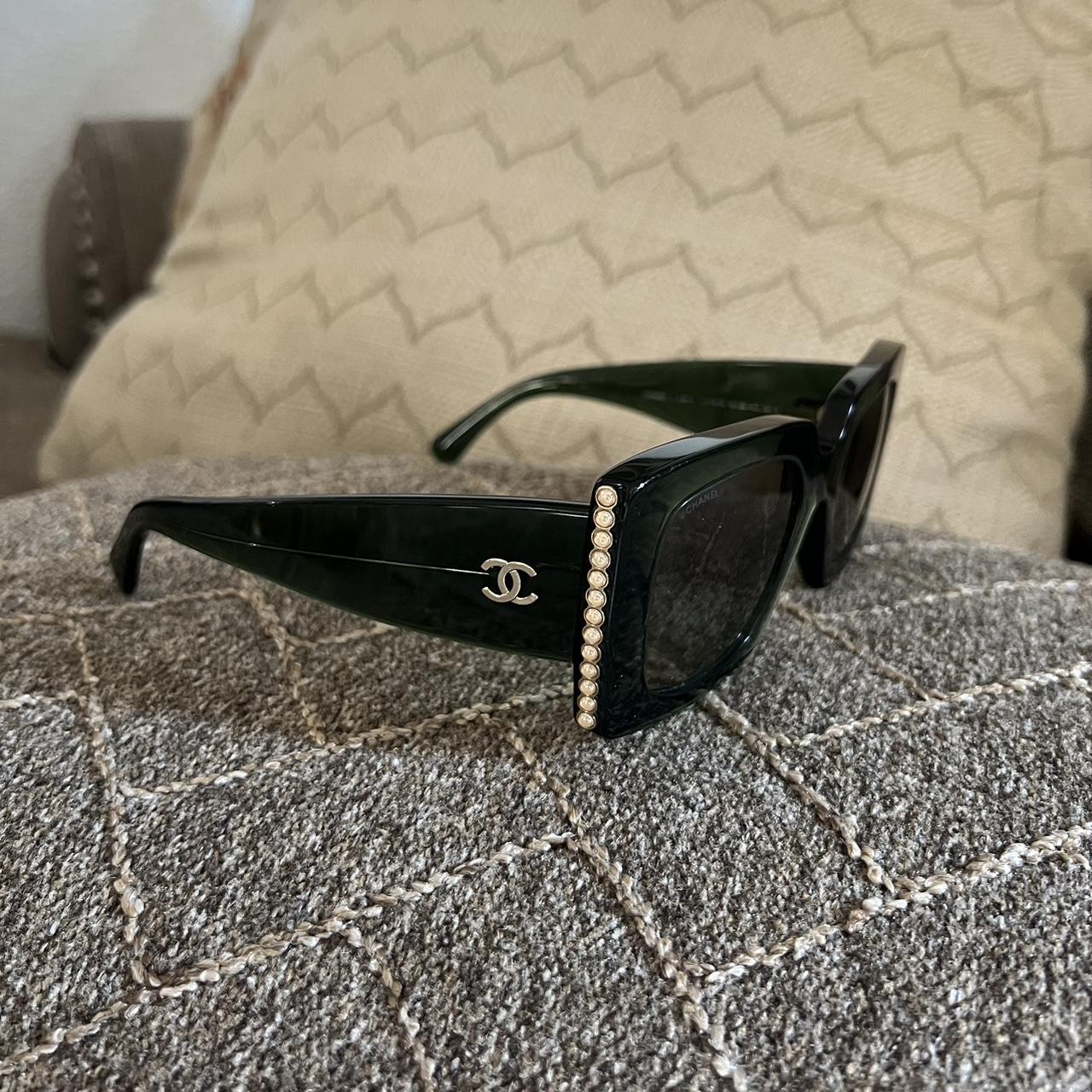 Chanel square-sunglasses - Depop