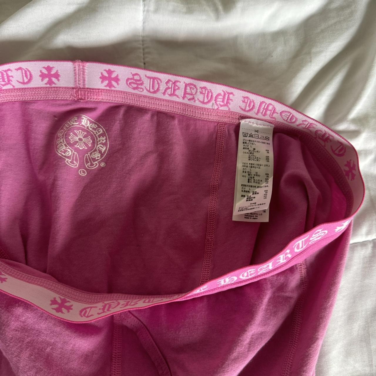 Pink chrome hearts boxers Size L but fit like M... - Depop