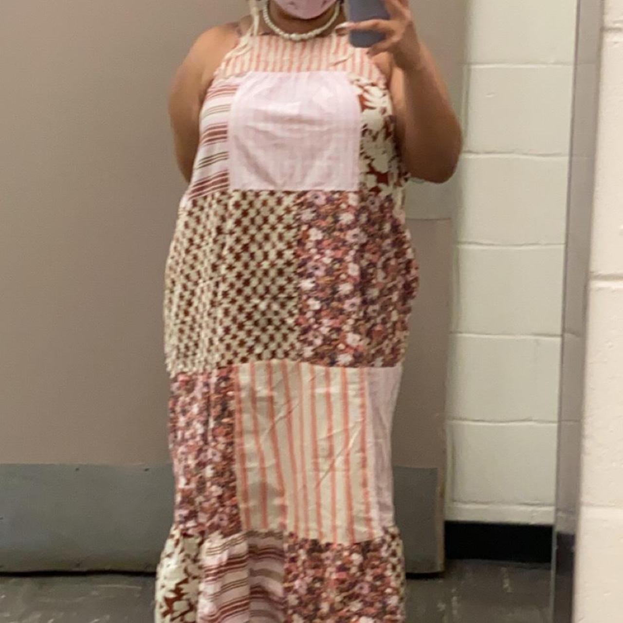 Universal Thread Women's Tan and Pink Dress