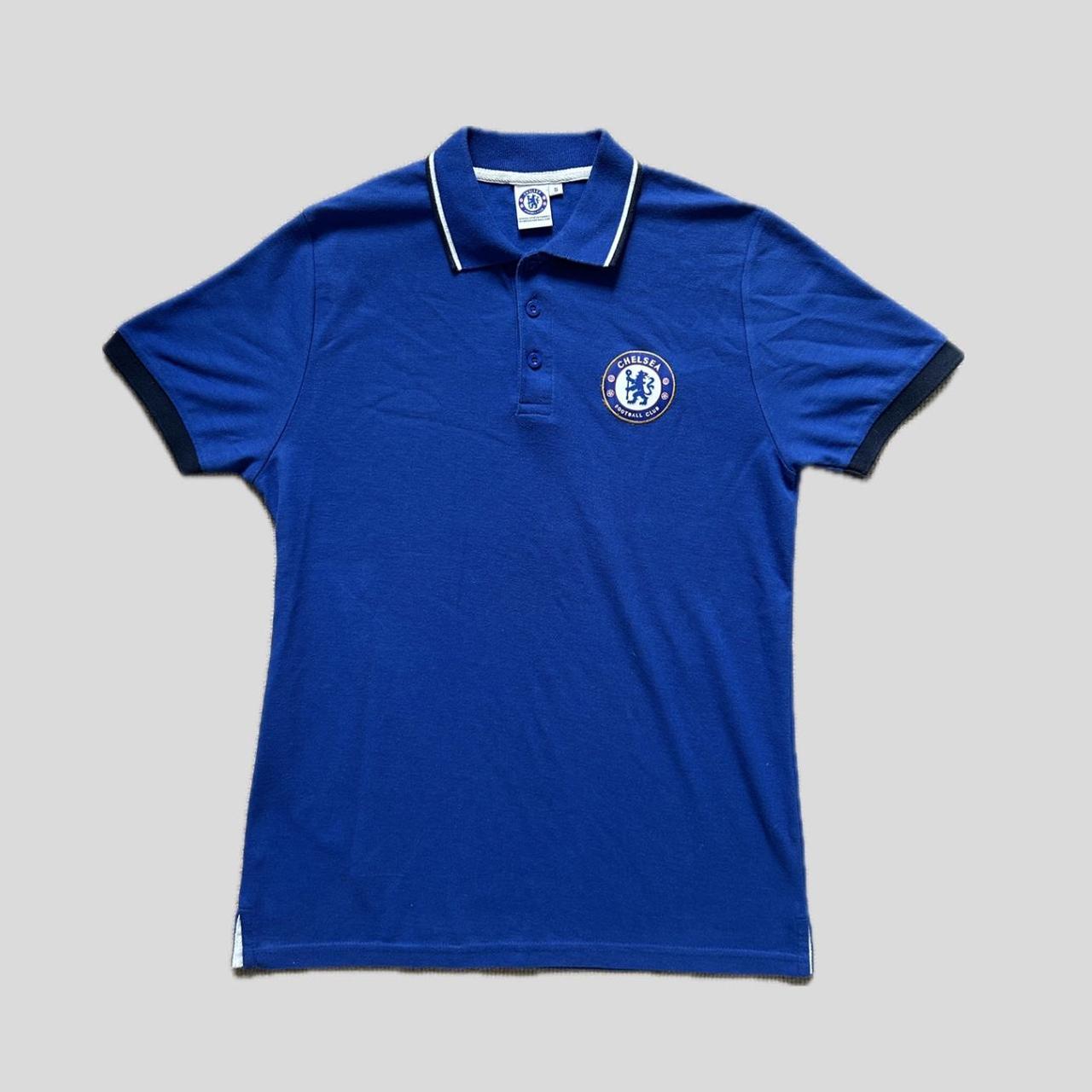 Chelsea FC blue polo shirt with embroidered logo