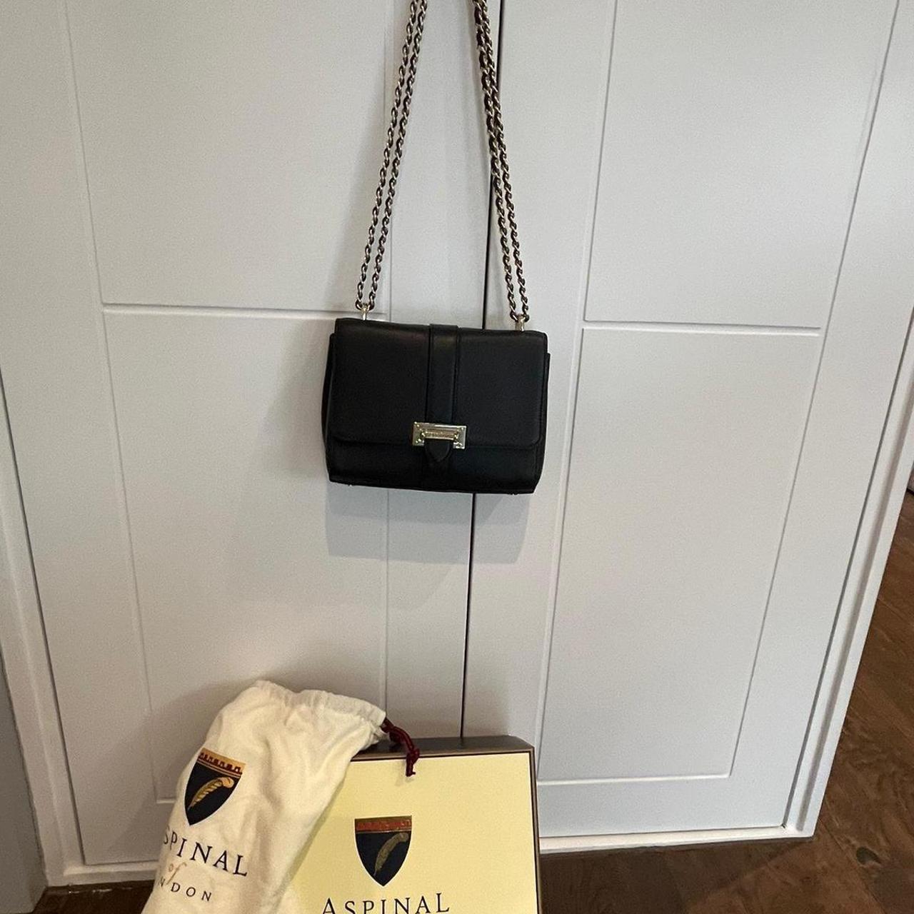 Aspinal of London Lottie Bag, Black Pebble,