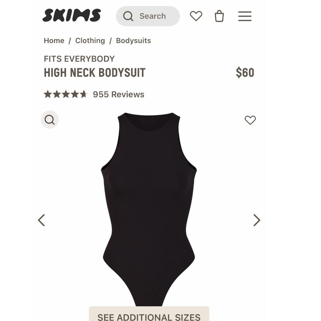 Skims fits everybody high neck bodysuit in Onyx - Depop
