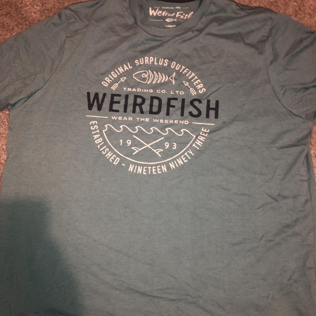 Weird Fish Men's Blue Tshirt Depop