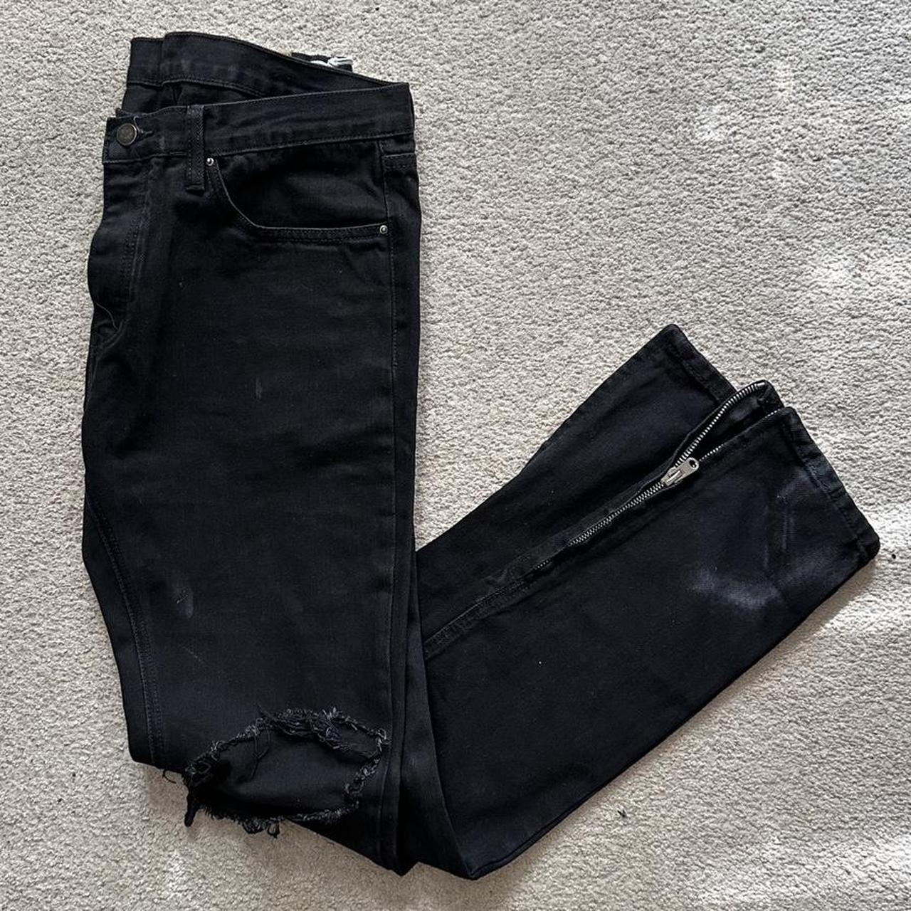 MNML LA M1 denim skinny jeans. Sz 34. Has zips at... - Depop