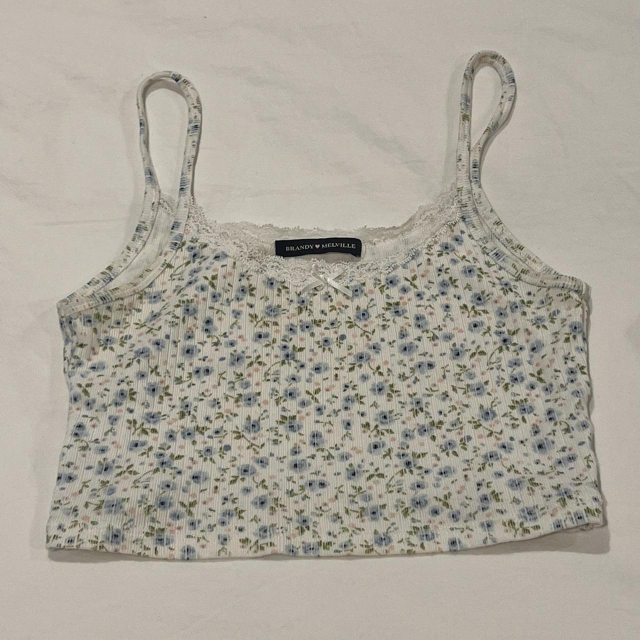 BNWT Brandy Melville Skylar lace and bow floral tank top
