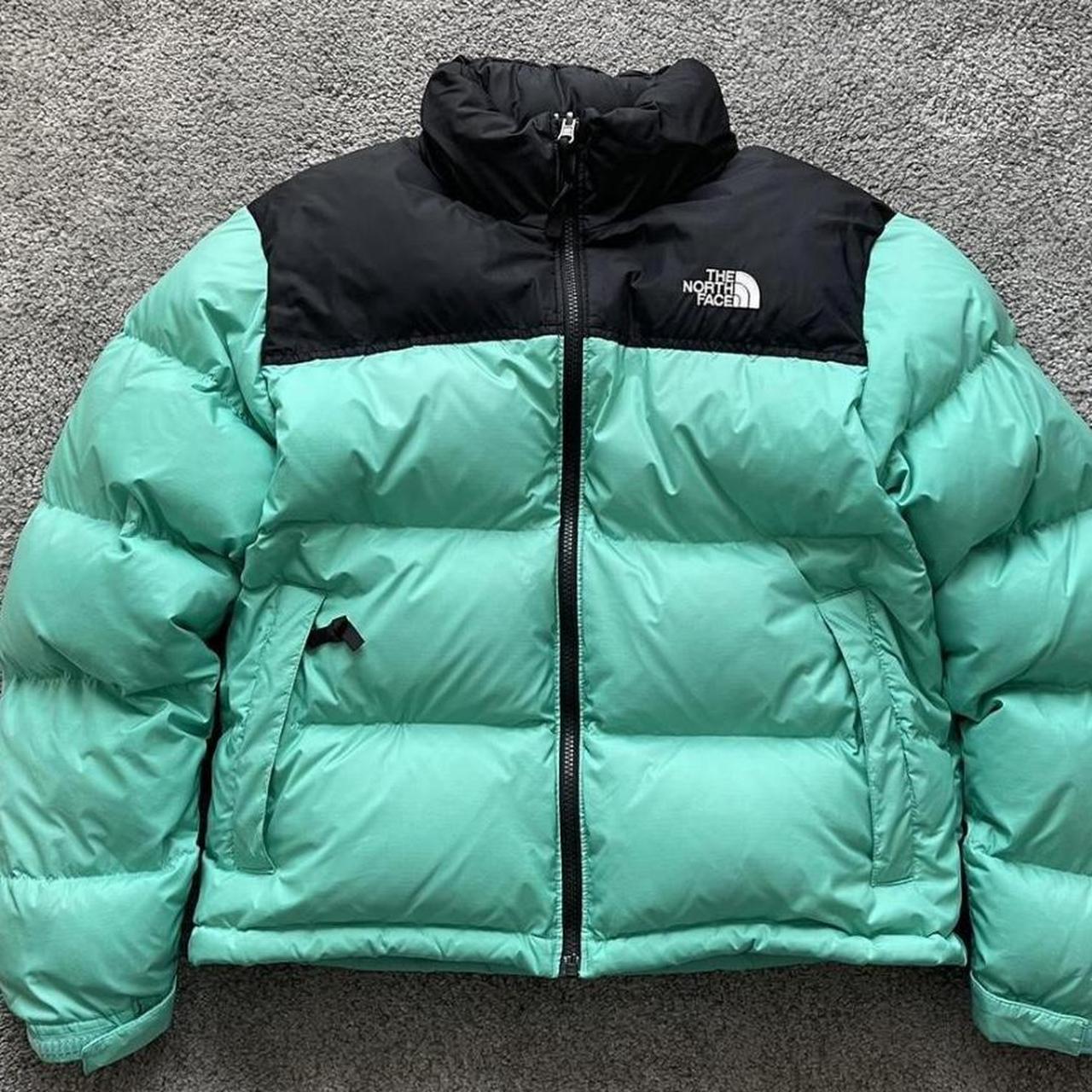 Mint And Black North Face Puffer Jacket Size Medium Depop 5210